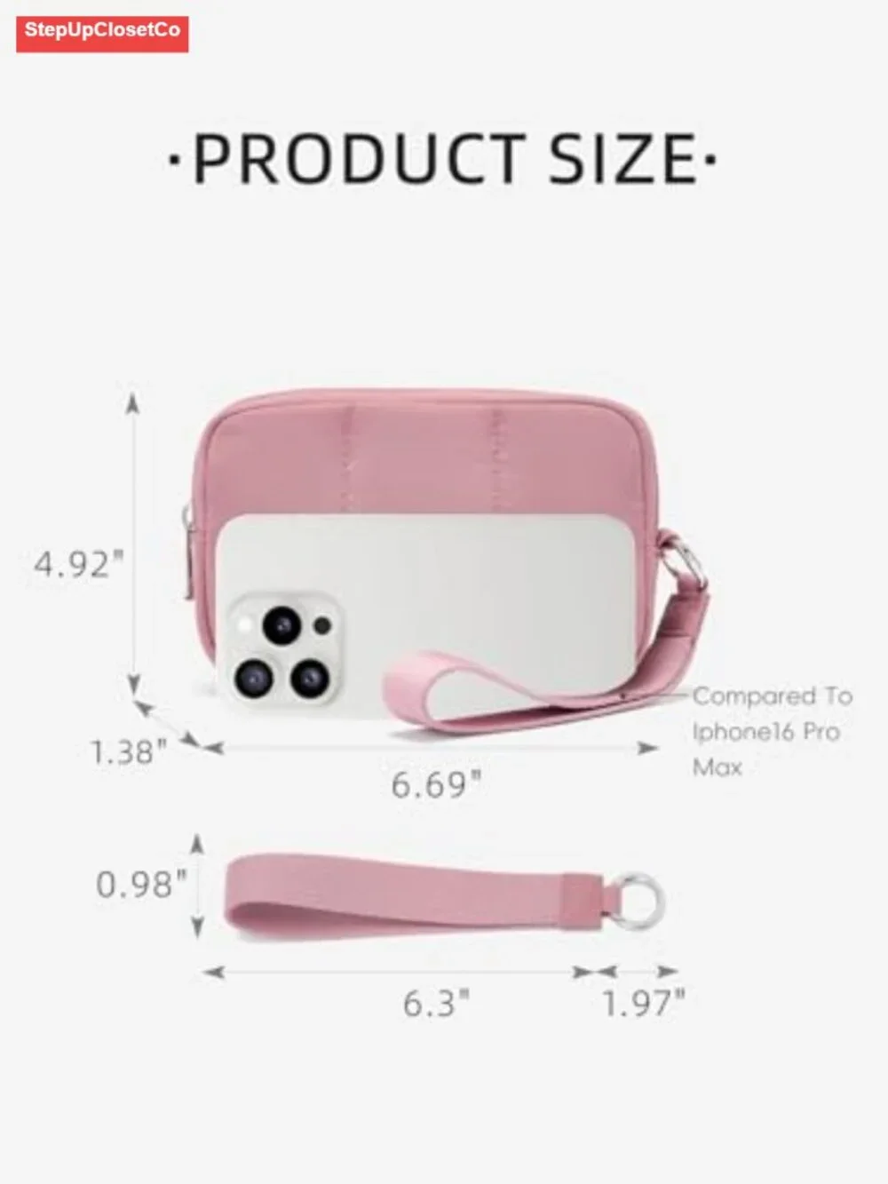 Quilted Nylon Puffer Wristlet Wallet RFID Blocking Phone Wallet with Card Slots